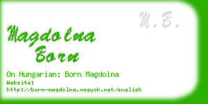 magdolna born business card